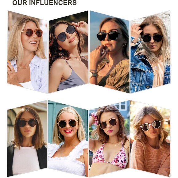 Hexagon Round Sunglasses Women Fashion UV400 Protection Large Fit Stylish